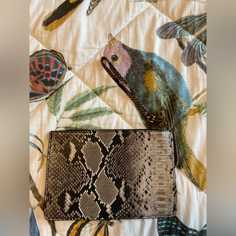 G.H. Bass & Company Snakeskin print wristlet